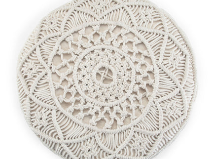 Coates - Round Macrame Pouf - Natural