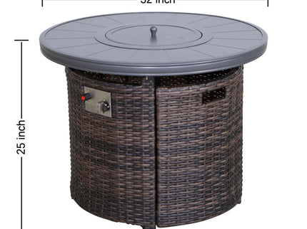 Outdoor Fire Pit Table With Lid - Espresso