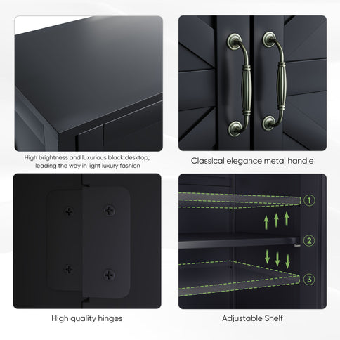 Farmhouse Storage Cabinet With Drawer And Adjustable Shelf