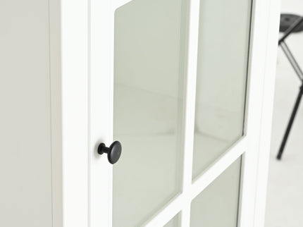 Retro Style Hutch Cabinet With Glass Door, China Cabinet For Home