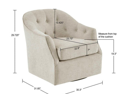 Calvin - Swivel Chair With 360 Degree Rotation - Beige