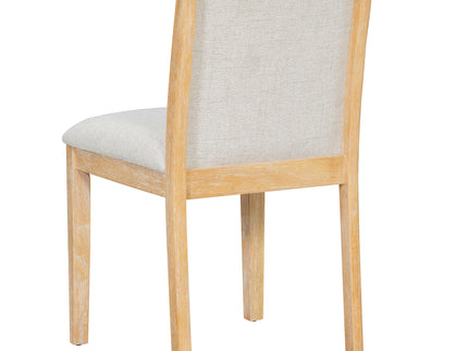 Dining Set With Rectangular Table, 4 Upholstered Chairs & 1 Padded Bench