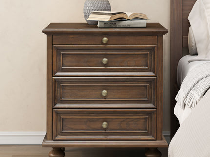 Farmhouse Nightstand With 4 Drawers