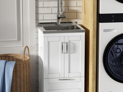 Reed - Deluxe Laundry Cabinet With Pull-Out Faucet And Stainless Steel Sink