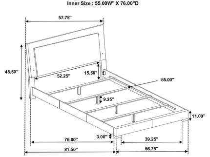Felicity - LED Panel Bed With Built In Lighting