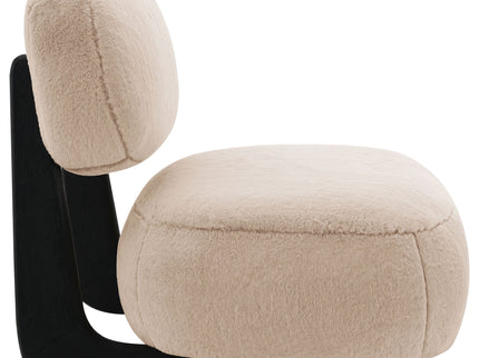 Phia - Upholstered Armless Chair With Oval Back - Camel