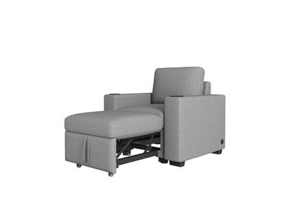Single Pull Out Sofa Bed With USB Ports And Cup Holders