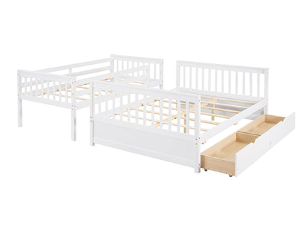 Bunk Bed With Ladders And 2 Storage Drawers