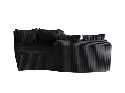 Curved Sectional Sofa With 4 Pillows, Modular Semi Circular Design