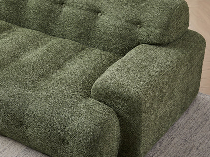 Cloud Series Minimalist Button Tufted Square Arm 3 Seater Sofa