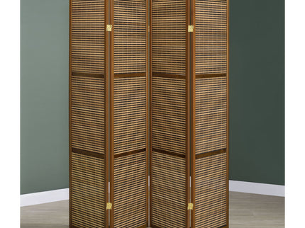 Kenabi - 4 Panel Room Divider Folding Screen - Walnut