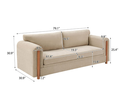 Modern 3 Seater Upholstered Couch Sofa For Living Room