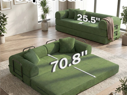 Convertible Sleeper Sofa Bed, 3 Seater Fold Out Couch With Mattress