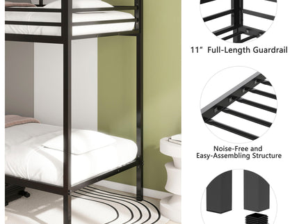 Adam - Twin Over Twin Bunk Bed - Black