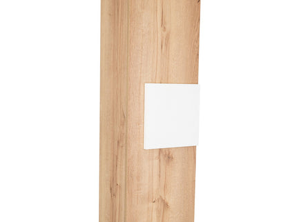 Medicine Single Door Cabinet, Three Shelves - Light Oak / White