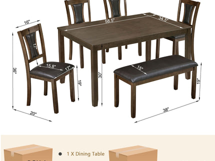 Modern Dining Table Set With Upholstered Chairs