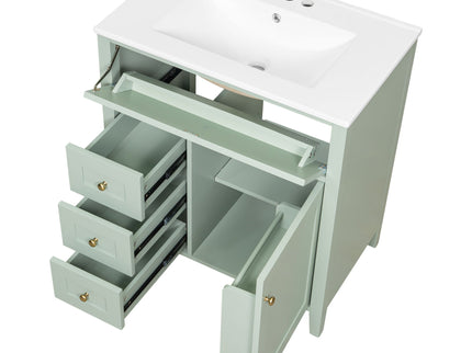 Bathroom Vanity With Sink, 3 Drawers And Adjustable Shelf, Freestanding Storage Unit