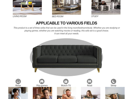 Modern Sofa With Button Tufting, Upholstered Couch For Living Room