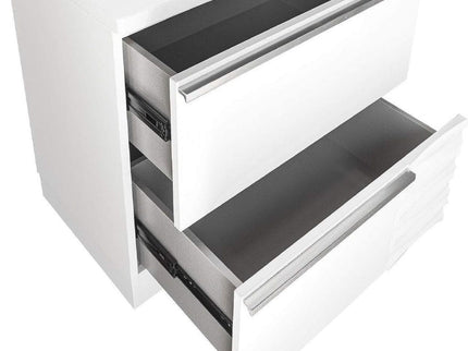 2 Drawer Nightstand, Bedside Table - White