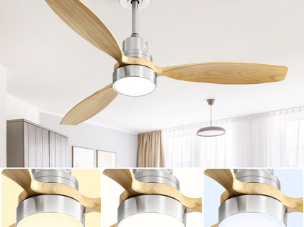 52" Integrated LED Ceiling Fan With Remote Control And Blades For Living Room