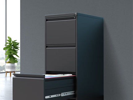 Durable Metal 3 Drawer File Cabinet With Lock For Office Storage