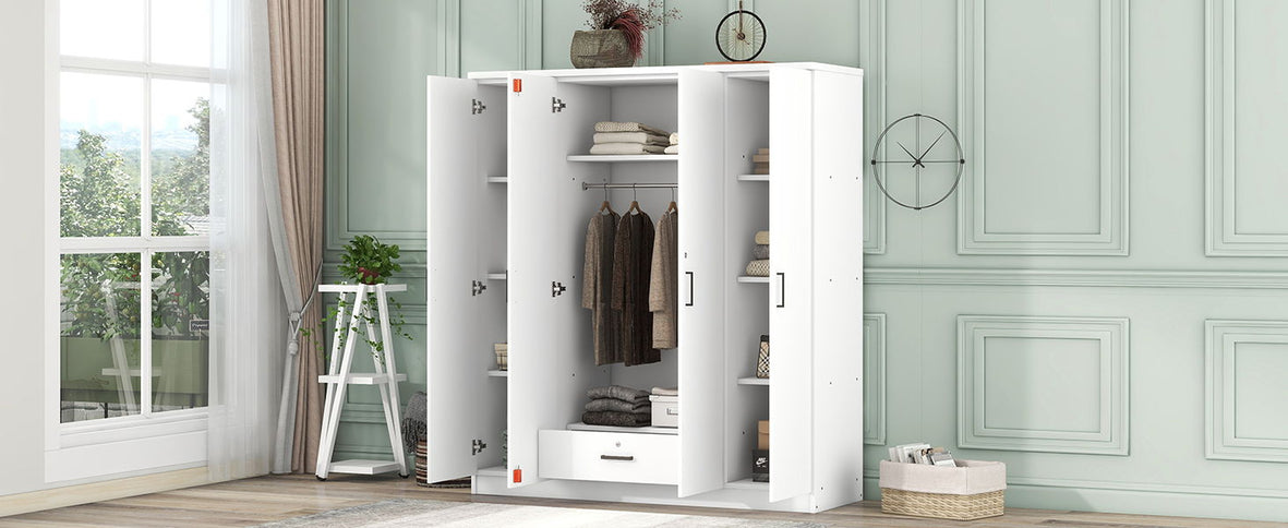 4 Door Wardrobe With 1 Drawer