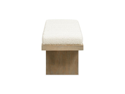 Bella - Upholstered Modern Accent Bench - Ivory White