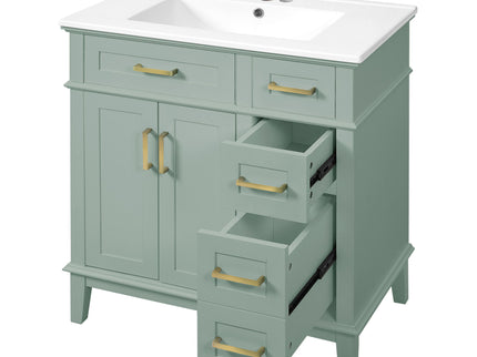 Modern Bathroom Vanity With Sink, Storage Cabinet, Soft Close Doors, Deep & Standard Drawers