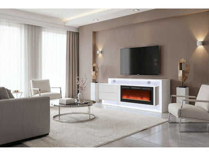 Kerry - Entertainment Unit With Speaker And LED Lighting - White