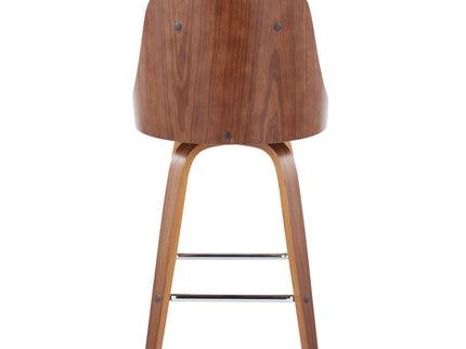 Gianna - Mid Century Modern Fixed Height Counter Stool With Swivel With Square Footrest (Set of 2)