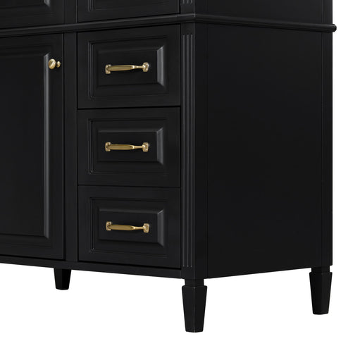 Modern Bathroom Vanity With Sink Top, Flip Drawer Design
