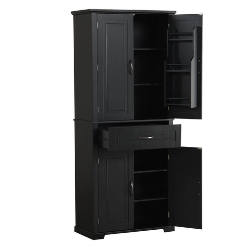 Bathroom Storage Cabinet With Doors And Drawer, Adjustable Shelf