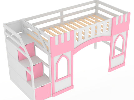 Loft Bed With Storage Staircase And Windows