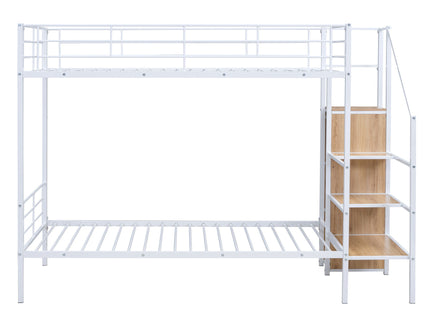 Bunk Bed With Lateral Storage Ladder And Wardrobe
