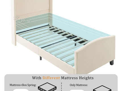 Platform Bed Frame With Tall Headboard And High Footboard