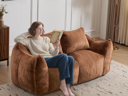 Giant Bean Bag Couch, Ultra Soft Fluffy Loveseat For Living Room