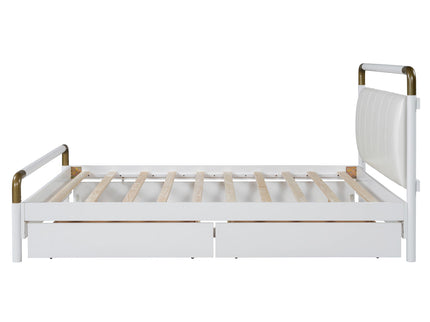 Storage Platform Bed, With 2 Big Drawers, Trundle