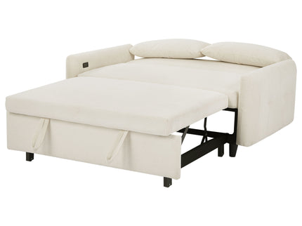 Pull-Out 2 Seat Modern Sleeper Sofa With 2 Throw Pillows And USB Ports