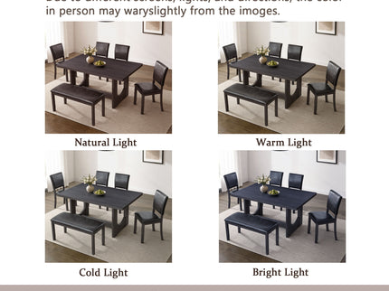 Dining Table Set, Rectangular Kitchen Table With Upholstered Chairs