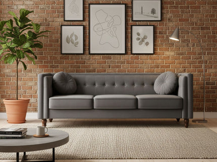 Chesterfield Sofa With Square Arms For Living Room