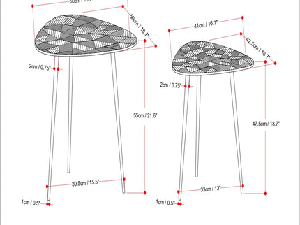 Shelton - 2 Piece Metal Nesting Table - Nickel