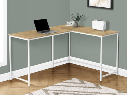 Computer Desk, Home Office, Corner, L Shape, Laptop, Marble Look Contemporary & Modern