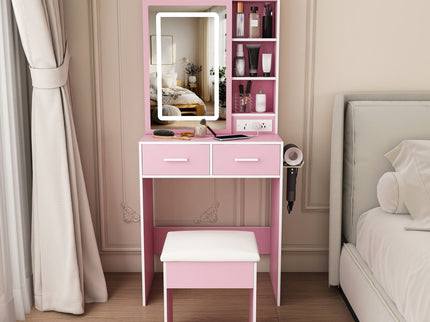 Small Makeup Vanity Desk With Adjustable LED Lights