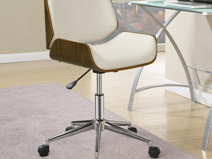 Ecru Swivel Office Chair Adjustable Height - Beige