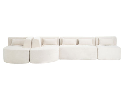 Upholstered Sofa Free Combined Sofa Couch With 2 Chaise Lounge And Five Back Pillows For Living Room
