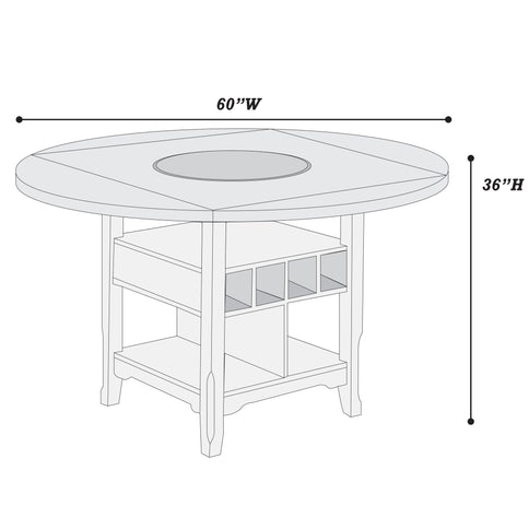 Contemporary Counter Height Dining Set With Built In Lazy Susan