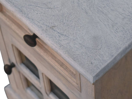 Glazed Bedside Table - Stone White