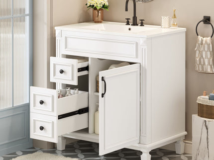 Bathroom Vanity With Sink, Cabinet With 2 Drawers And Adjustable Shelf