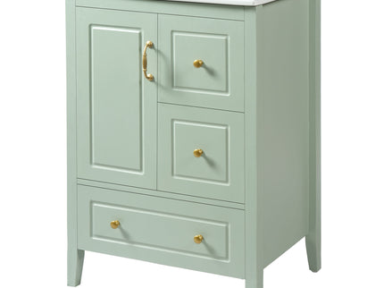 Retro Bathroom Vanity With Sink, Soft Closing Cabinet & Drawers