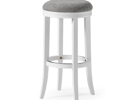 Backless Swivel Stool With Upholstered Seat